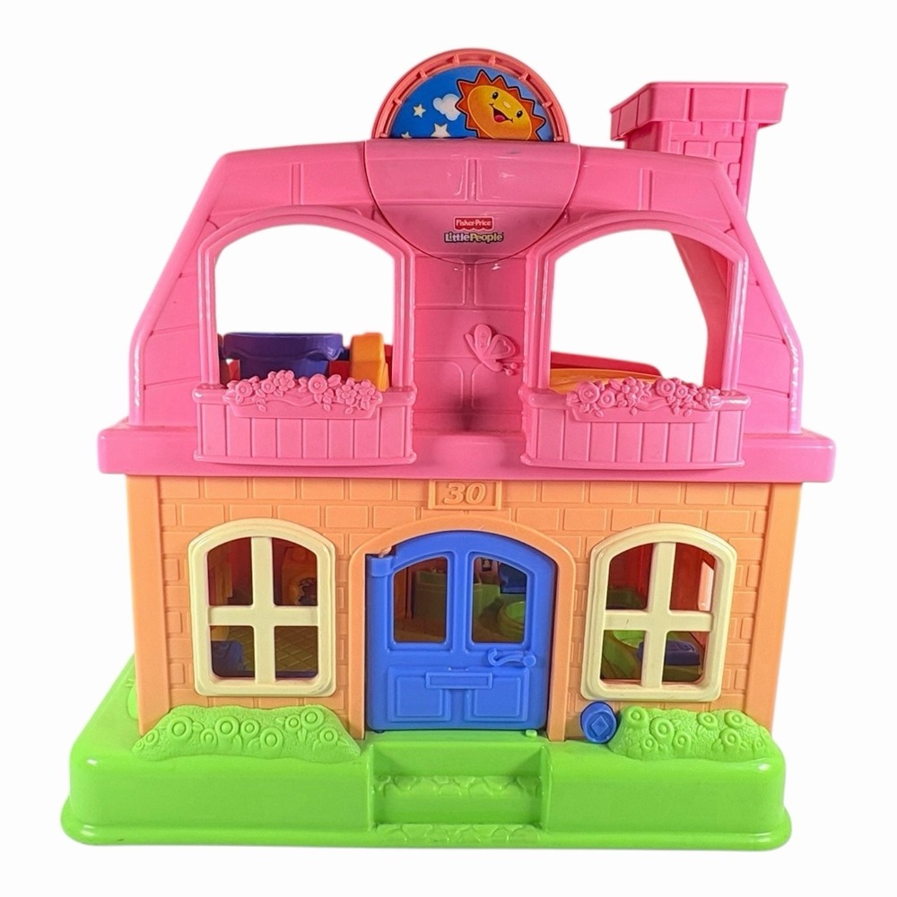 Fisher Price Little People House 2008 Happy Sounds Pink P3329 Mattel